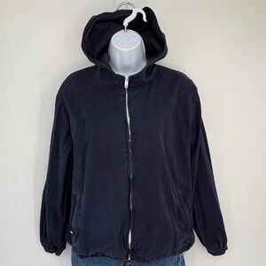 J Galt Brandy Melville Navy Hoodie Zip Jacket Heavyweight Bomber M/L Streetwear